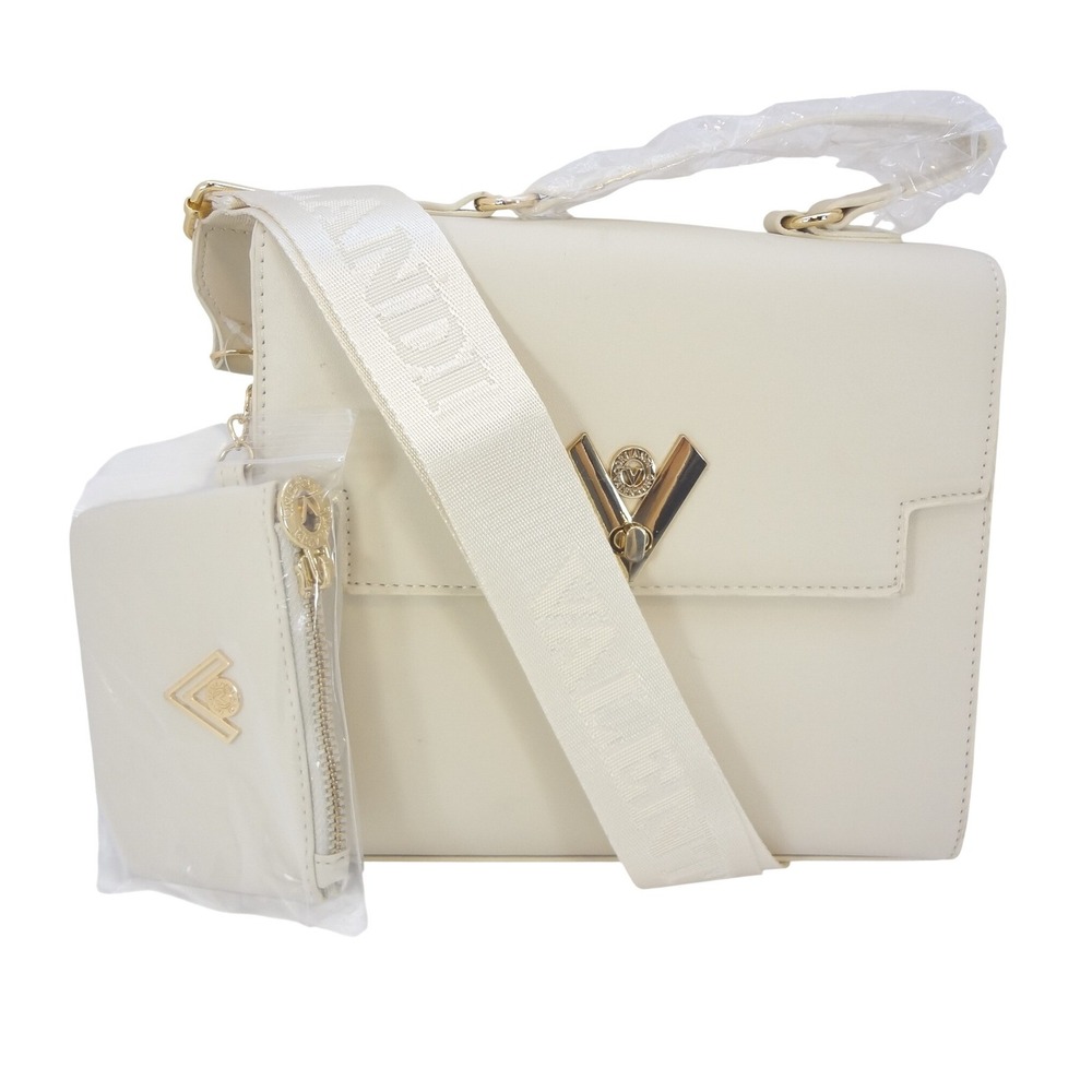 Valentino Orlandi Handbag Bone NEW Vegan Leather Crossbody Satchel